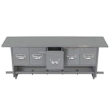 thumbnail of Küchenregal HWC-C49, Haushaltsregal Regal, Vintage mit 5 Schubladen 32x65x13cm ~ Shabby Look, grau