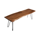 thumbnail of Sitzbank Baumkante 220 cm nussbaum massiv Akazie Hairpin-Gestell schwarz