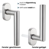 thumbnail of Fenstergriffe Edelstahl gebürstet 10 Stück Fensterolive Rasterolive Fensterbeschlag Fenstergarnitur
