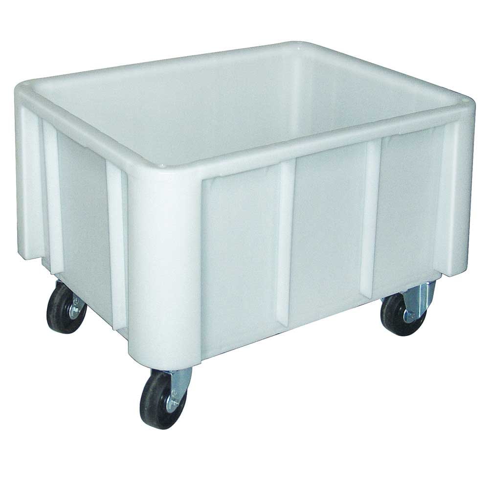Großbehälter auf Rollen, natur/weiß, Inhalt 140 Liter, LxBxH 800 x 600 x 510 mm