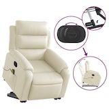 thumbnail of vidaXL Massagesessel mit Aufstehhilfe Creme Kunstleder