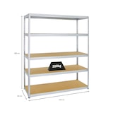 thumbnail of PROREGAL Étagère charge lourde GIANT ELEPHANT, HxLxP 180x150x60cm, 200kg par niveau, Galvanisé, Étagère robuste de Garage, Atelier