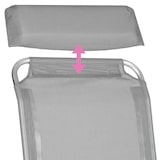 thumbnail of tectake Set van 2 aluminium tuinstoelen inklapbaar met hoofdsteun en voetensteun - grijs - 402763