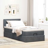 thumbnail of vidaXL Ottoman-Bett mit Matratze Dunkelgrau 90x200 cm Samt