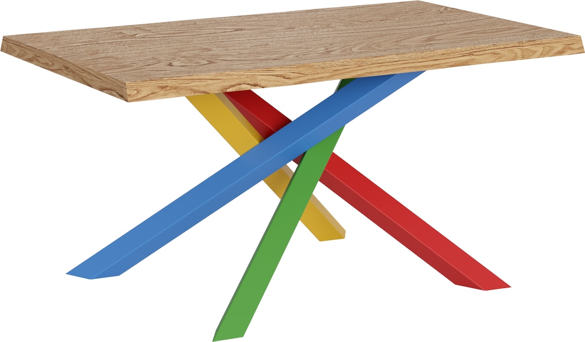 Ausziehbarer Tisch 90x140/240 cm Versalux entrindete Eiche, Beine 4/B