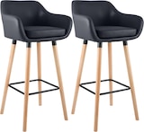 thumbnail of 2er Set Barhocker MIRID - Kunstleder Schwarz 55x46x99 cm | Barstuhl Mit Lehne Tresenhocker Tresenstuhl Kneipenhocker Kneipenstuhl