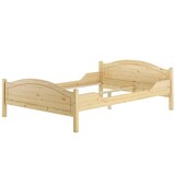 thumbnail of Doppelbett 140x200 Kieferbett Massivholz Ehebett Französisches Bett V-60.30-14 Federholzrahmen und Matratze inkl.