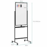 thumbnail of COSTWAY Doppelseitiges mobiles Whiteboard, 60 x 100 cm, höhenverstellbares magnetisches Whiteboard mit Rollen