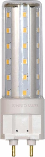 Eine zylindrische LED-Lampe mit zwei Stiften.