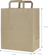thumbnail of 250 Uds. Bolsas de papel kraft reciclado asas planas (26+14x29cm) Ref BP23