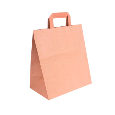 Sacos de papel kraft com asa plana, 28+17x29cm - Caixa com 250 unidades