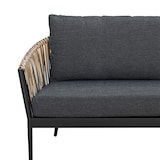 thumbnail of METRO Professional Set de terrasse TRIBU  4 pièces, aluminium / rotin PE, 1 x banquette 2 places, 2 fauteuils, 1 table, gris foncé