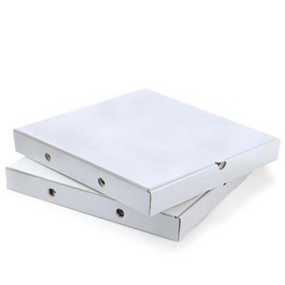 VASOMADRID S.L., Caja pizza blanca, 26x26x3.5 cm, Paquete de 100 uds, ref. h26b