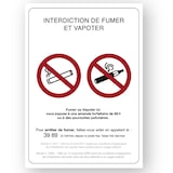 thumbnail of Pancarte "INTERDICTION DE FUMER ET DE VAPOTER" 15x21cm Adhésive  Etiq-Etal