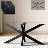 thumbnail of DELUKE® Tischgestell Metall THORN Stahlgestell beschichtet, 71x150x78cm HxBxT| Tischbeine Outdoor Tischfüße Tischuntergestell Schwarz