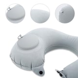 thumbnail of Intirilife Aufblasbares Nackenkissen in GRAU - 16 x 12 x 5 cm - Nackenhörnchen zum Aufblasen mit Druckknopf Verschluss mit ergonomischer Form
