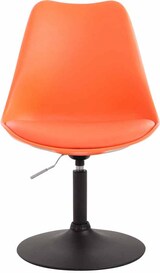 thumbnail of Décoshop26 - Drehbarer Esszimmerstuhl x1 höhenverstellbar orangefarbener Kunststoff mit verchromtem Metallfuß in Trompetenform 10_0003764