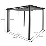 thumbnail of Aluminium Pergola HWC-N93, Gartenpavillon Pavillon Garten, stabiles 8cm-Gestell Schiebedach UV50+ 3x3m ~ grün
