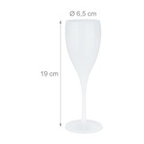 thumbnail of Relaxdays Sektgläser Kunststoff, 6er Set, bruchfest & BPA-frei, Mehrweg Champagner Gläser, 140 ml, Sektbecher, weiß