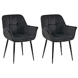 thumbnail of Lot de 2 chaises de salle à manger Roseville velours Noir
