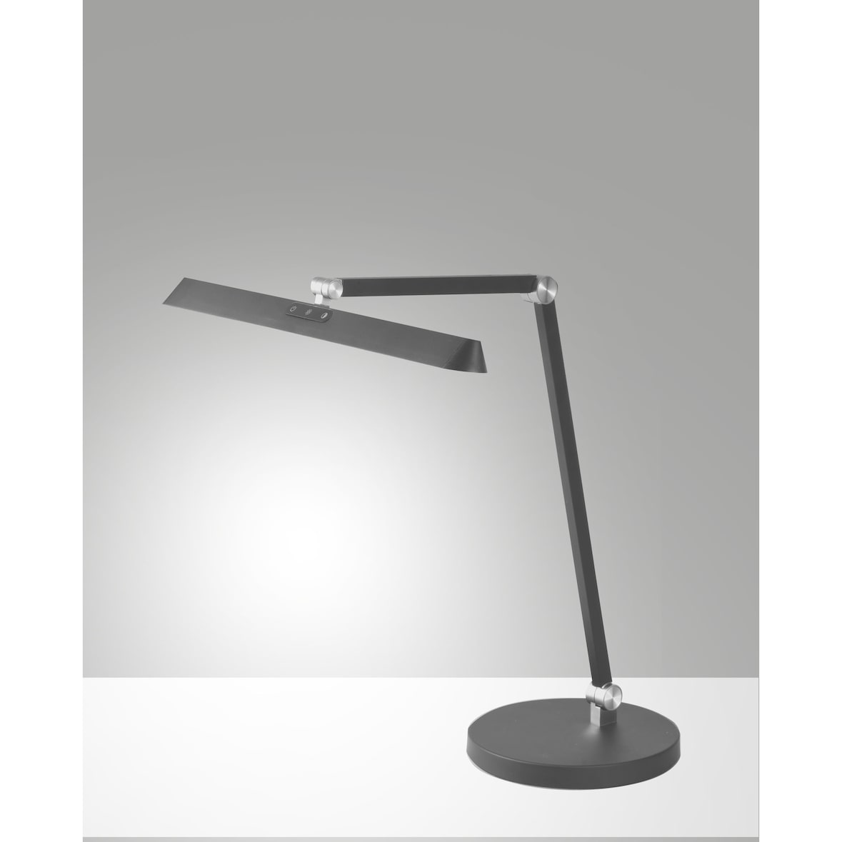 Lámpara de mesa LED Beba 12W antracita CCT 3000K 4000K 6000K aluminio y metacrilato regulable táctil, diseño moderno elegante