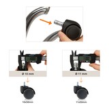 thumbnail of 5x Hartbodenrollen 50mm / Gewinde M10 Büro-Stuhl-Rollen für Hartböden (5er Pack) hjh OFFICE