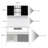 thumbnail of Helloshop26 - Armário de ferramentas de parede cinza prateleira de ferramentas de armazenamento de oficina 120 cm branco preto 16_0002549