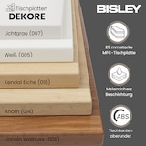 thumbnail of Bisley Tischplatte 160x60 cm in weiß, Schreibtischplatte aus Holz, Holzplatte, Spanplatte kratzfest beschichtet mit ABS-Kante für DIY Homeoffice