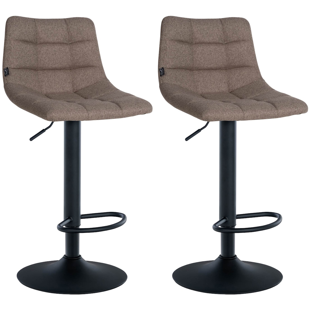 Set van 2 barkrukken Jerry stof taupe/zwart