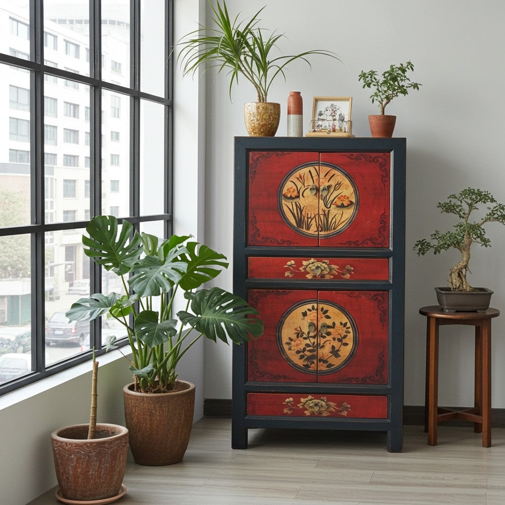 OPIUM OUTLET Armoire buffet commode sideboard console chiffonnier asia meubles chinois asiatique vintage oriental entièrement monté