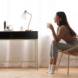 thumbnail of Relaxdays Konsolentisch, 2 Schubladen, Sideboard Flur, Wohnzimmer, Ablagetisch Holzoptik, HBT 80x110x40 cm, schwarz/gold