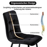 thumbnail of Essgruppe 140-179,5x80x75,5 mit ausziehbarem Esstisch und 8 Samt-Stühlen Schwarz+Weiß, modern, MDF, Metallgestell, für Esszimmer, Familie