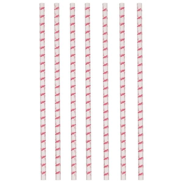12 Flamingo Trinkhalme