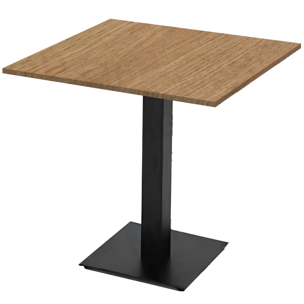 Mesas quadradas 70x70 cm COMPACTO PREMIUM cor madeira carvalho. Mobiliário para hotelaria interior e exterior de bar e restaurante - base quadrada
