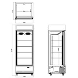thumbnail of TOPLINE Getränkekühlschrank 1 Tür / 570 Liter XL, mit Leuchtaufsatz "schwarz", 750 x 742 mm