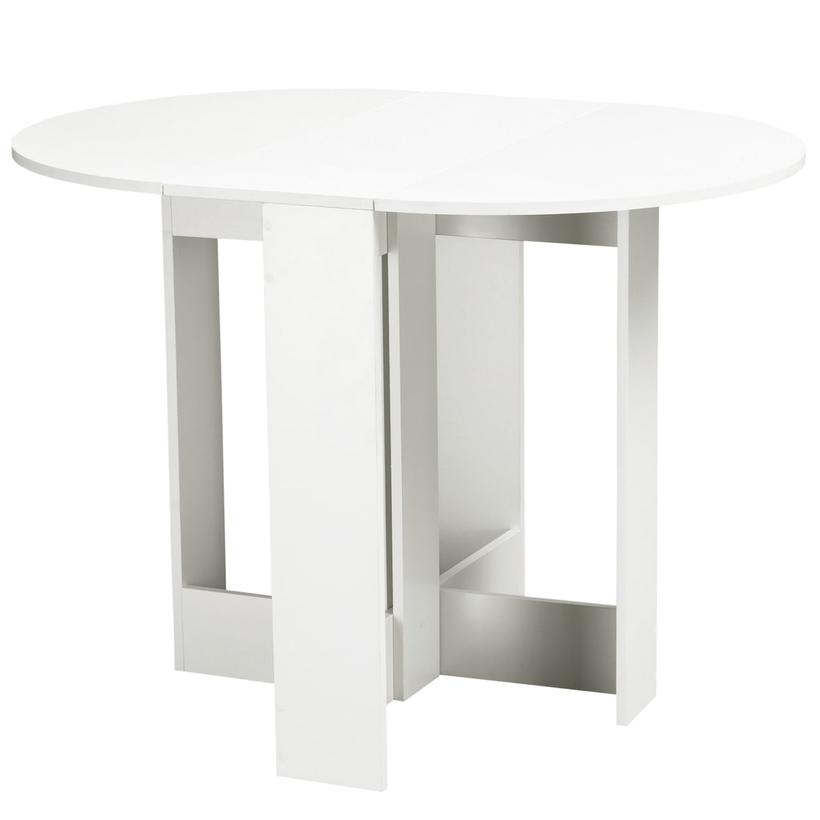 Mesa de Comedor Plegable con 2 Alas Abatibles Madera para Cocina 104x76x73,7 cm