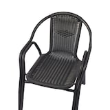 thumbnail of METRO PROFESSIONAL Silla apilable con reposabrazos Narni, aluminio/ratán sintético, gris oscuro