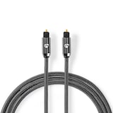 thumbnail of Nedis Optisches Audiokabel - Toslink Stecker - Toslink Stecker - 3.00 m - Rund - Baumwolle - Gun Metal Grau - Verpackung mit Sichtfenster