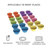 thumbnail of Intirilife 24 Stück Muffinform Cupcakeform - 7 x 3.2 cm - Wiederverwendbare bunte Silikon Formen antihaft Gefrierschrank- und Mikrowellengeeignet