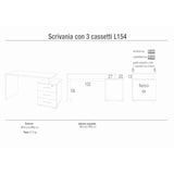 thumbnail of SARMOG SCRIVANIA 3 CASSETTI L154 IN KIT in truciolare nobilitato color cemento e ossido bianco