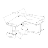 thumbnail of Eck-Schreibtisch HWC-D40, Computertisch elektrisch höhenverstellbar 178x178cm 84kg MVG ~ weiß, schwarz