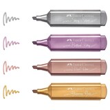 thumbnail of Textmarker/Textliner 46 Metallic, 1 - 5mm, farbig sortiert, Etui mit 4 Stück, Farben: gold, silber, rose und rubin