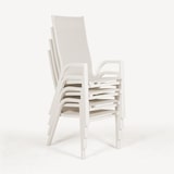 thumbnail of Poltrona de exterior, encosto alto, Alumínio e têxtil, Branco envelhecido, 112x65x56