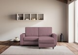 thumbnail of Sakar 2-Sitzer-Sofa (zwei 60-cm-Sitze) + Pouf, Außenmaße L.148 T.155, Pflaumenfarbe