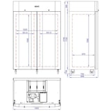 thumbnail of Frigorífico de alta eficiência energética classe A, 2 portas, aço inoxidável, tropicalizado 40°C, GN2/1, 215 x 140 x 81 cm, 1400L, Polar Série U UA032