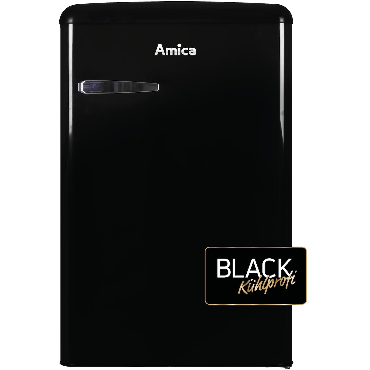 Amica KS 15614 S, Retro Kühlschrank mit Gefrierfach, 88 cm, black olives