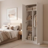 thumbnail of Armadio Multiuso Con 2 Ante Battenti e Ripiani Interni Armadietto Mobile Salvaspazio Per Bagno Lavanderia Ingresso 70 x 36 x 180.9 Cm Bianco