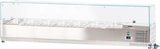 thumbnail of Romux® Kühlvitrinen für Tapas 160x39x44 cm aus Edelstahl und Glashaube mit 7 Becken GN 1/3 | Gekühlte Vitrine mit digitalem Dixell-Thermostat