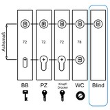 thumbnail of Türbeschlag Edelstahl Langschild – Türdrücker inklusive Zubehör - Blindschild