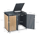 thumbnail of ML-Design Mülltonnenbox 4er 4 Tonnen 240L 264x80x116,3cm Anthrazit-Holzoptik, Stahl wetterfest/abschließbar Mülltonnenverkleidung Klappdeckel/4 Türen,